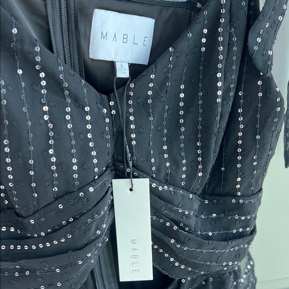 Chic Black Ruffled Mini Dress - Picture 3 of 3